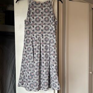 Blue and Pink Geometric Medallion Xhiliration Dress